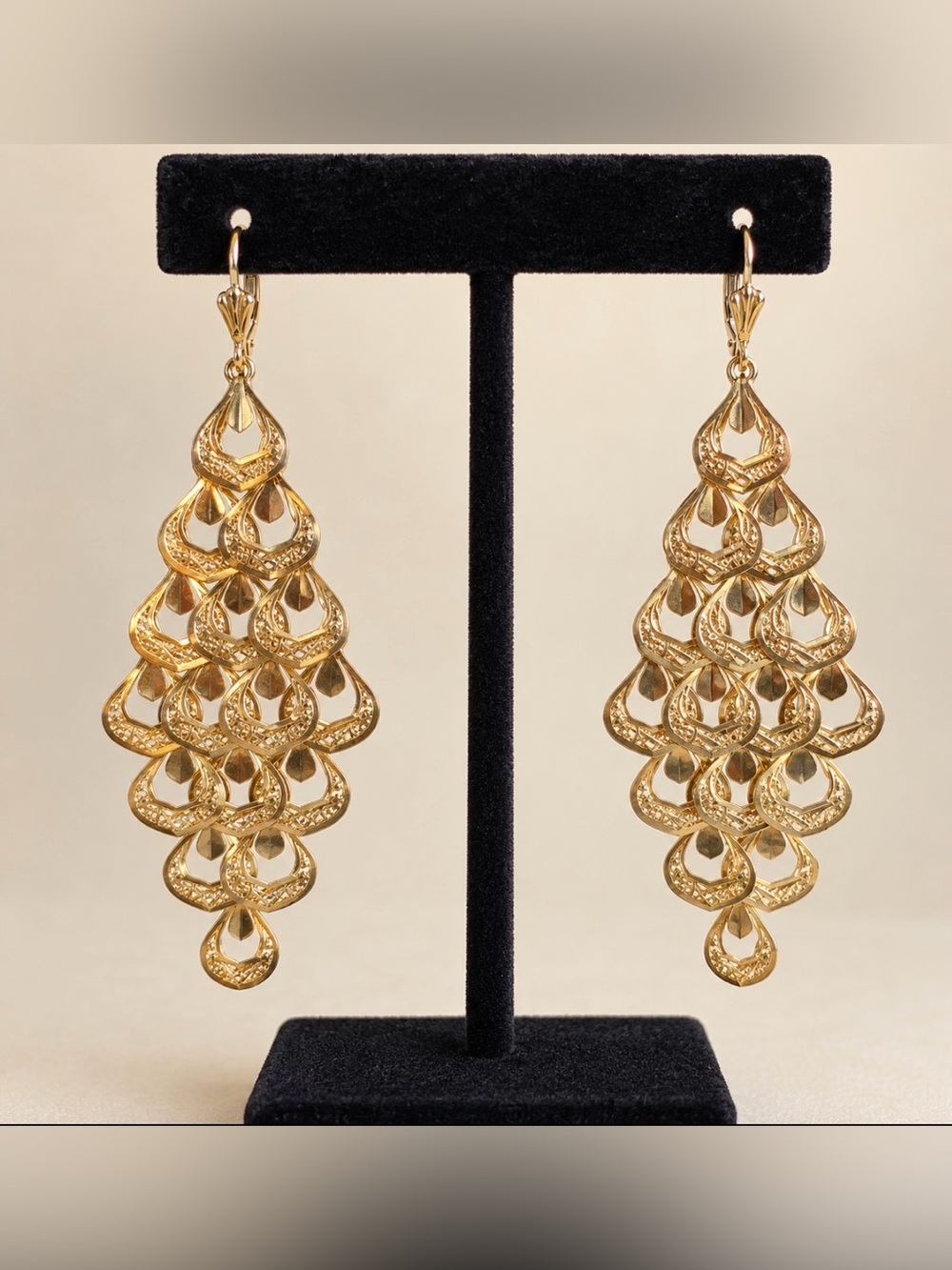 Cascading Teardrop Chandelier Earrings